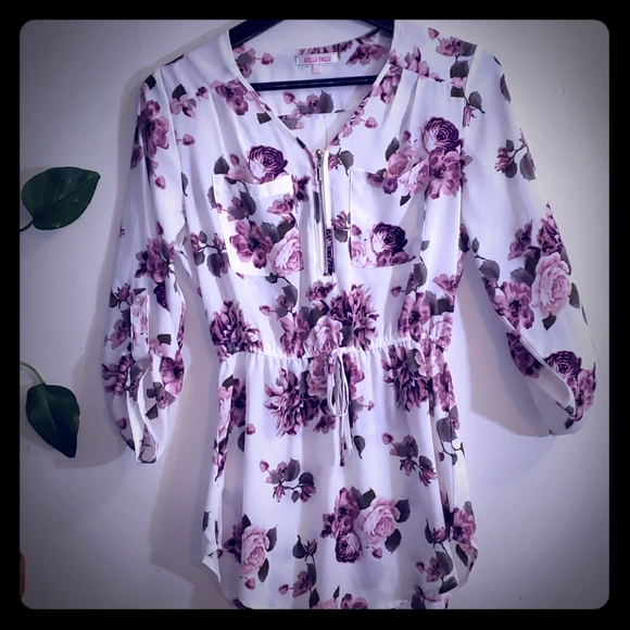 Blouse small cream floral Blouse - Picture 1 of 9